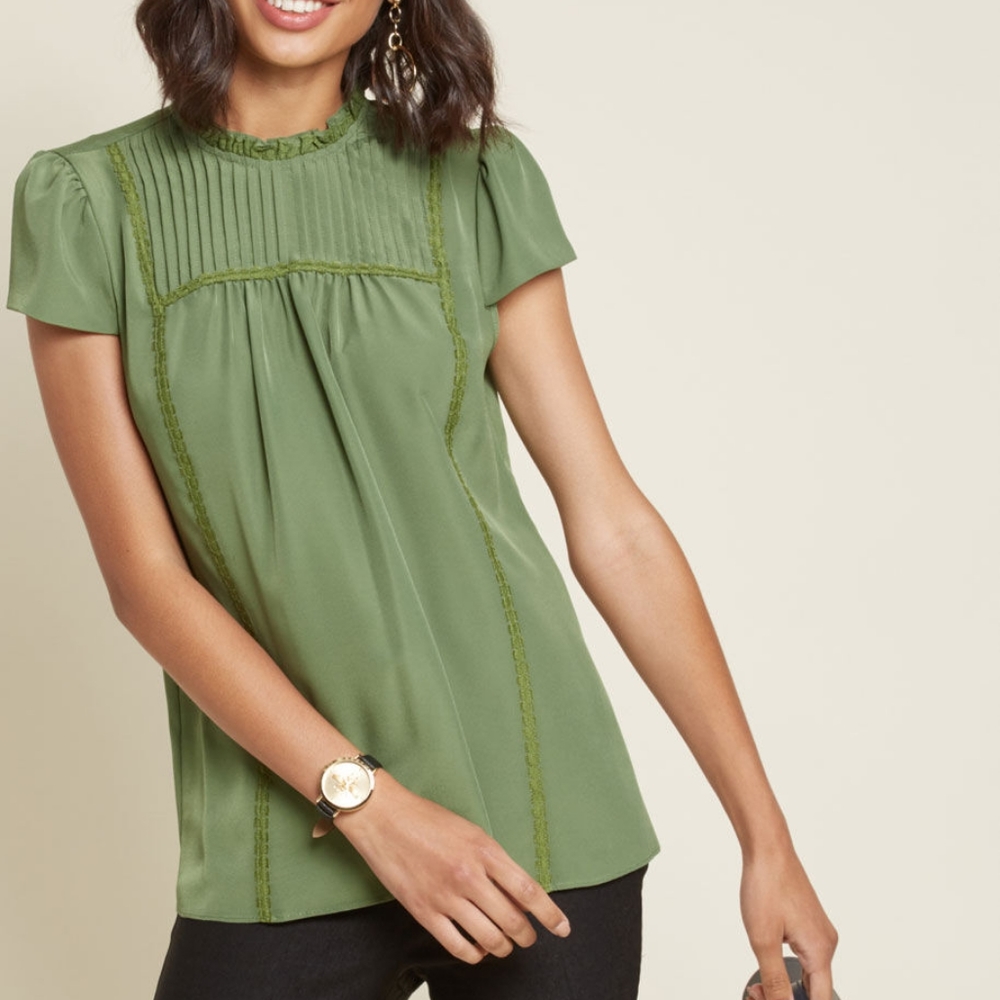 Modcloth Loyally Lovely Cap Blouse